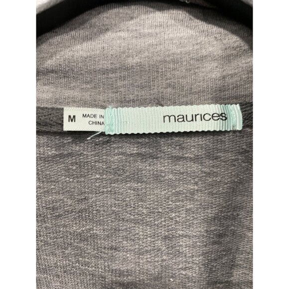 Maurices Draped Open Front Cardigan Women M Long Sleeve Cotton Relaxed Cozy Knit - Picture 3 of 6